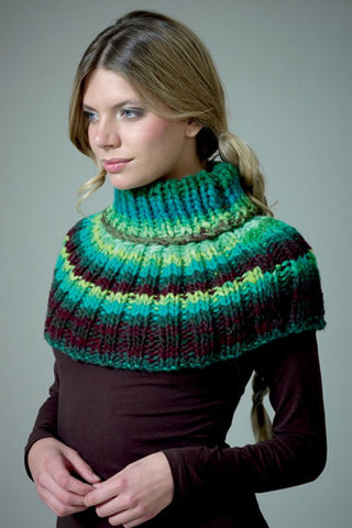Polo Neck Warmer in Noro Kureyon Air