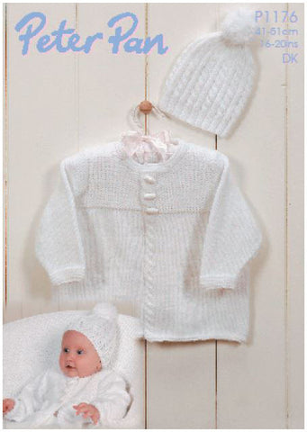 Cable Edged Jacket and Hat in Peter Pan DK (P1176) Digital Version