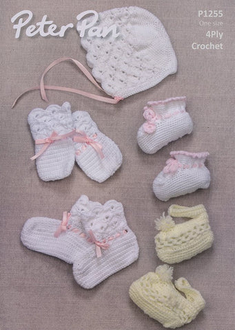 Crochet Accessories in Peter Pan 4 Ply (P1255)