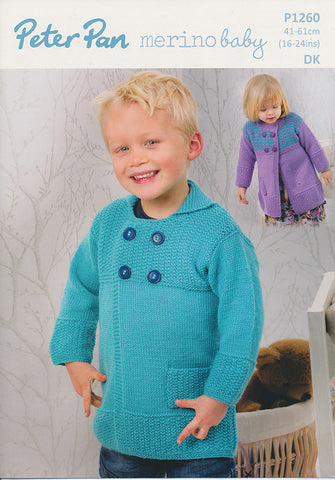 Coats in Peter Pan Merino Baby DK (P1260)