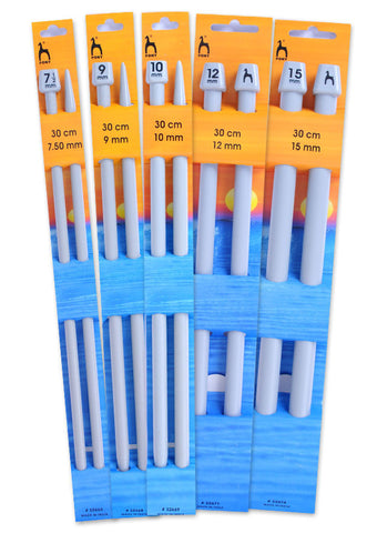 Pony Single Point Knitting Needles (Plastic) - 30cm (Pair)