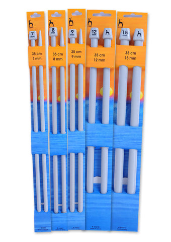 Pony Single Point Knitting Needles (Plastic) - 35cm - (Pair)