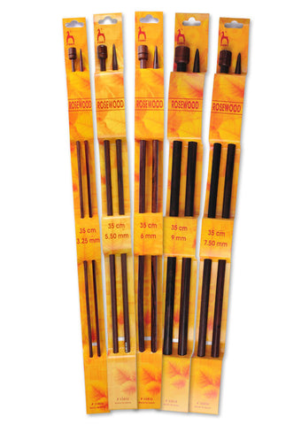 Pony Single Point Knitting Needles (Rosewood) - 35cm (Pair)