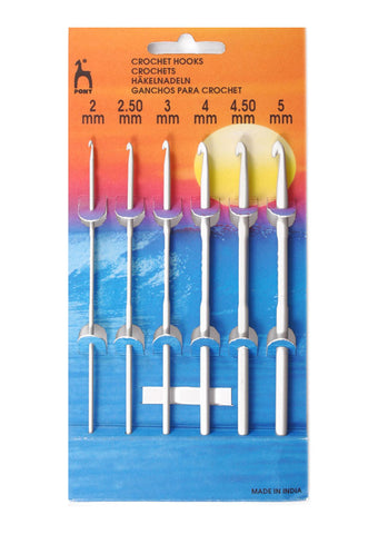 Pony Crochet Hook Set (Aluminium) - 15cm - Set of 6