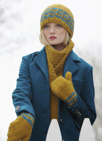 Faux Fair Isle Set in Blue Sky Bulky (FFI)