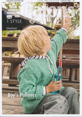 Boys Pullover in Patons Washed Cotton DK (4072)