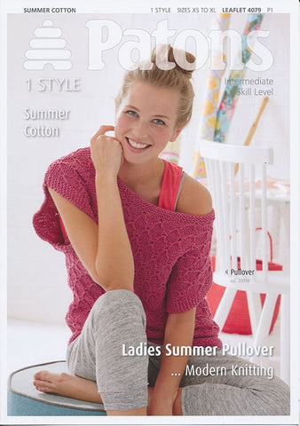 Ladies Summer Pullover in Patons Summer Cotton (4079)