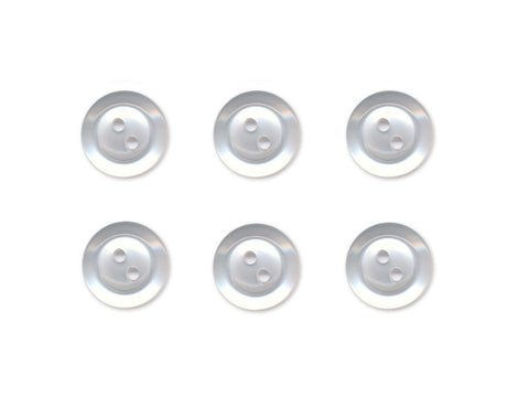 Rimmed  Round Buttons - Clear - 023