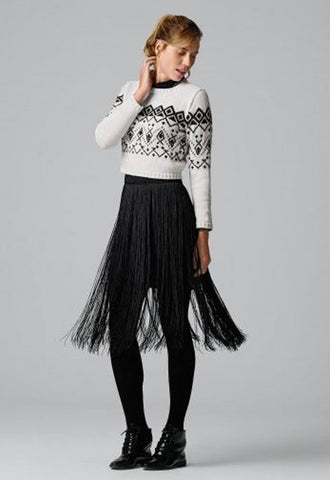 Short Jacquard Sweater in Bergere de France Caline (702.82)