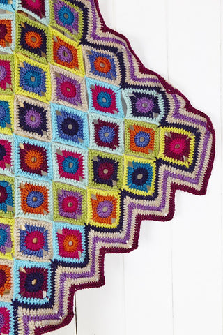 Stylecraft Square Crochet Blanket in Life DK with Free Pattern (9256) - Blue