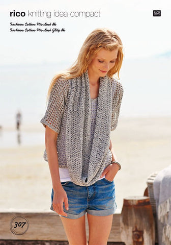 Short Sleeved Sweater and Snood in Rico Design Fashion Mouline Cotton DK (307)