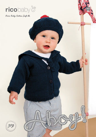 Sailors Cardigan and Hat in Rico Design Baby Cotton Soft DK (319)