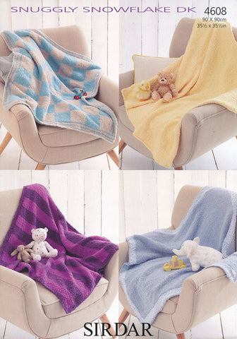 Blankets in Sirdar Snuggly Snowflake DK and Snuggly Bubbly DK (4608)
