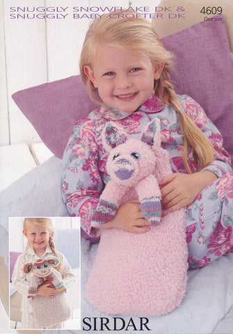 Hot Water Bottles in Sirdar Snuggly Snowflake DK and Snuggly Baby Crofter DK (4609)