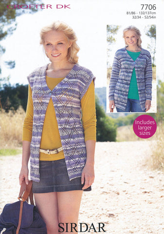 Cardigan and Waistcoat in Sirdar Crofter DK (7706)