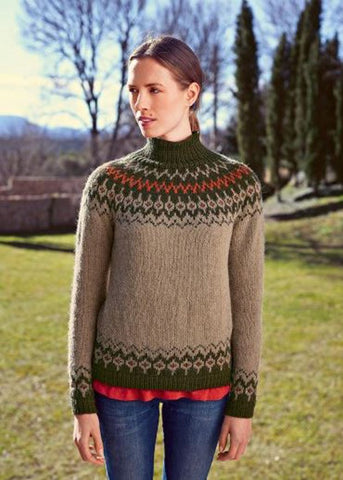 Sweater with Jacquard Yoke in Bergere de France Siberie (705.72)