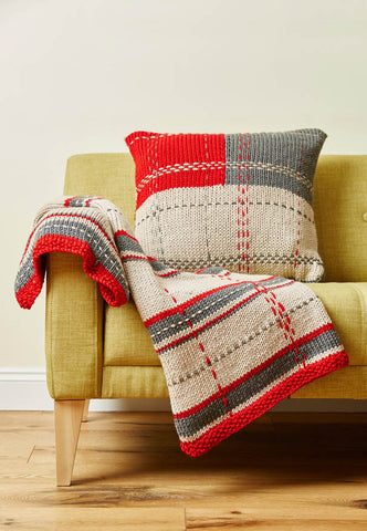 Tartan Throw and Cushion in Deramores Studio Chunky - Digital Version
