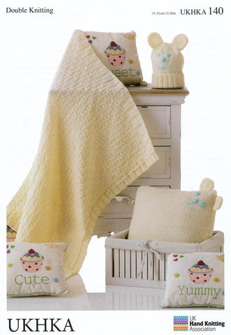 Blanket, Cushion and Hat in DK (UKHKA140)