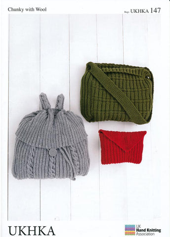 Rucksack, Envelope Bag and Tote Bag in Chunky with Wool (UKHKA147)