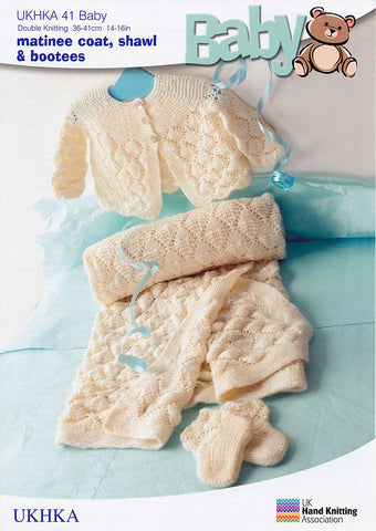 Matinee Coat, Shawl & Bootees in Baby DK (UKHKA41)