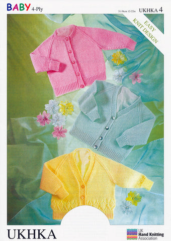 Cardigans in Baby 4 Ply (UKHKA4)