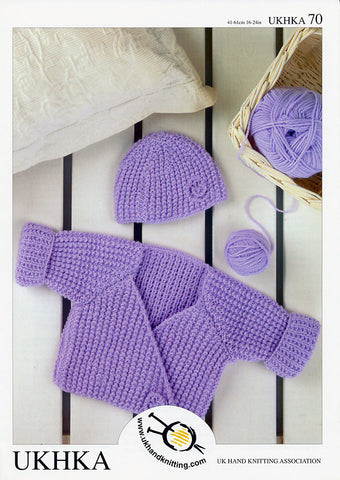 Wrap Cardigan and Hat in Baby DK (UKHKA70)