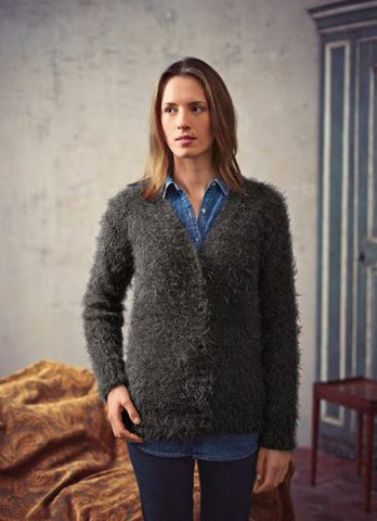 V Neck Cardigan in Bergere de France Plume (705.38)